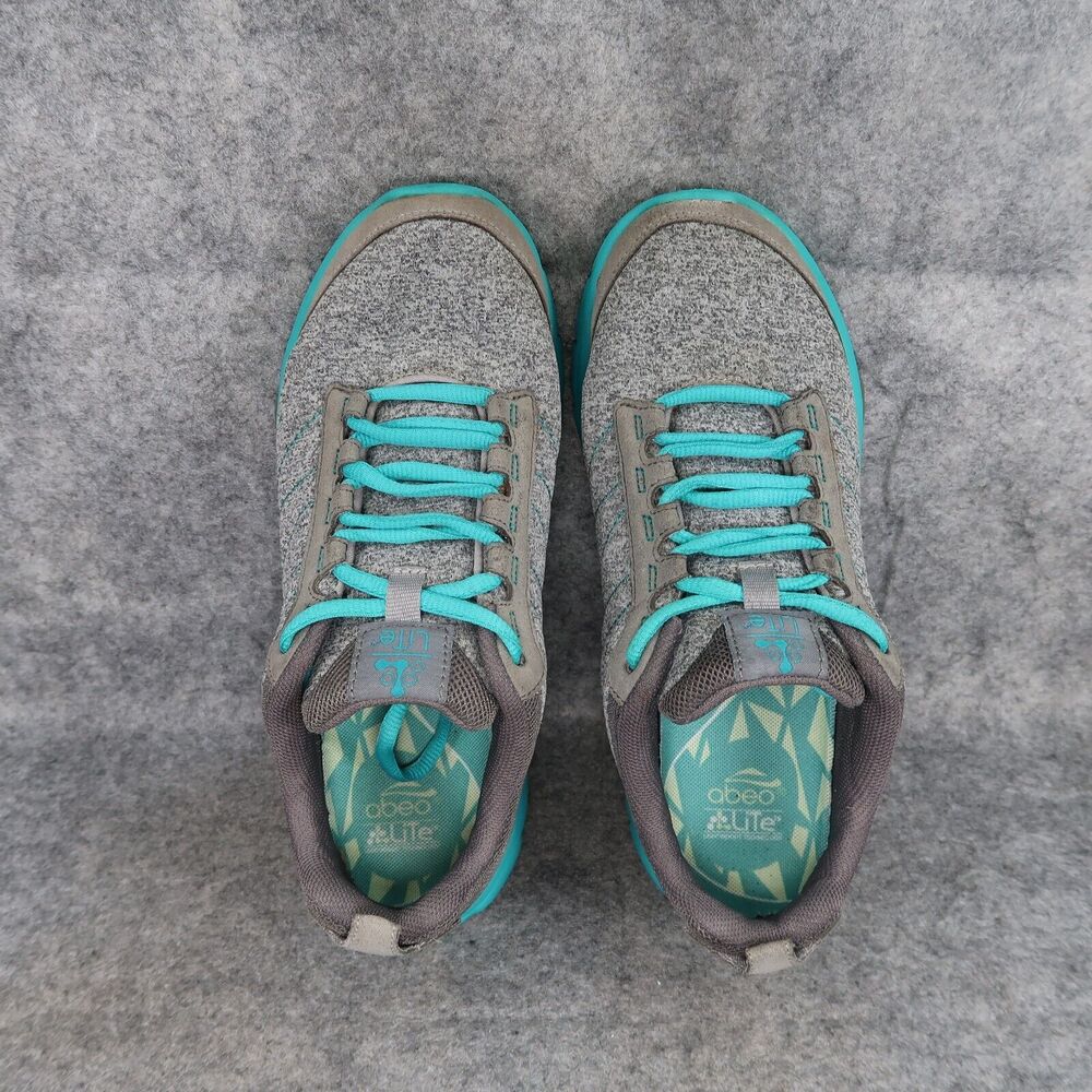Abeo Shoes Womens 6.5 Athletic Trainers Comfort Walk Run Sport Stellar Grey Teal - Picture 6 of 12
